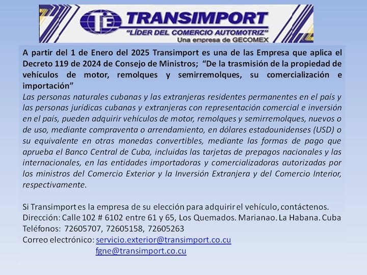 Transimport1's tweet image. #VamosPorMas #SomosCuba #ComercioExterior #Cuba @MINCEX_CUBA