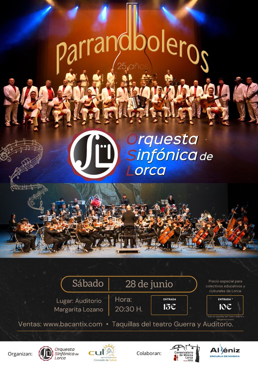 🎶 Una historia de bolero… como nunca antes se ha contado en Lorca

🗓 Sábado 28 de junio
🕣 20:30 h
📍 Auditorio Margarita Lozano
🎟 Entradas: bit.ly/45msjRz o en taquillas del Teatro Guerra y del Auditorio

#LosParrandboleros #OrquestaSinfónicaDeLorca