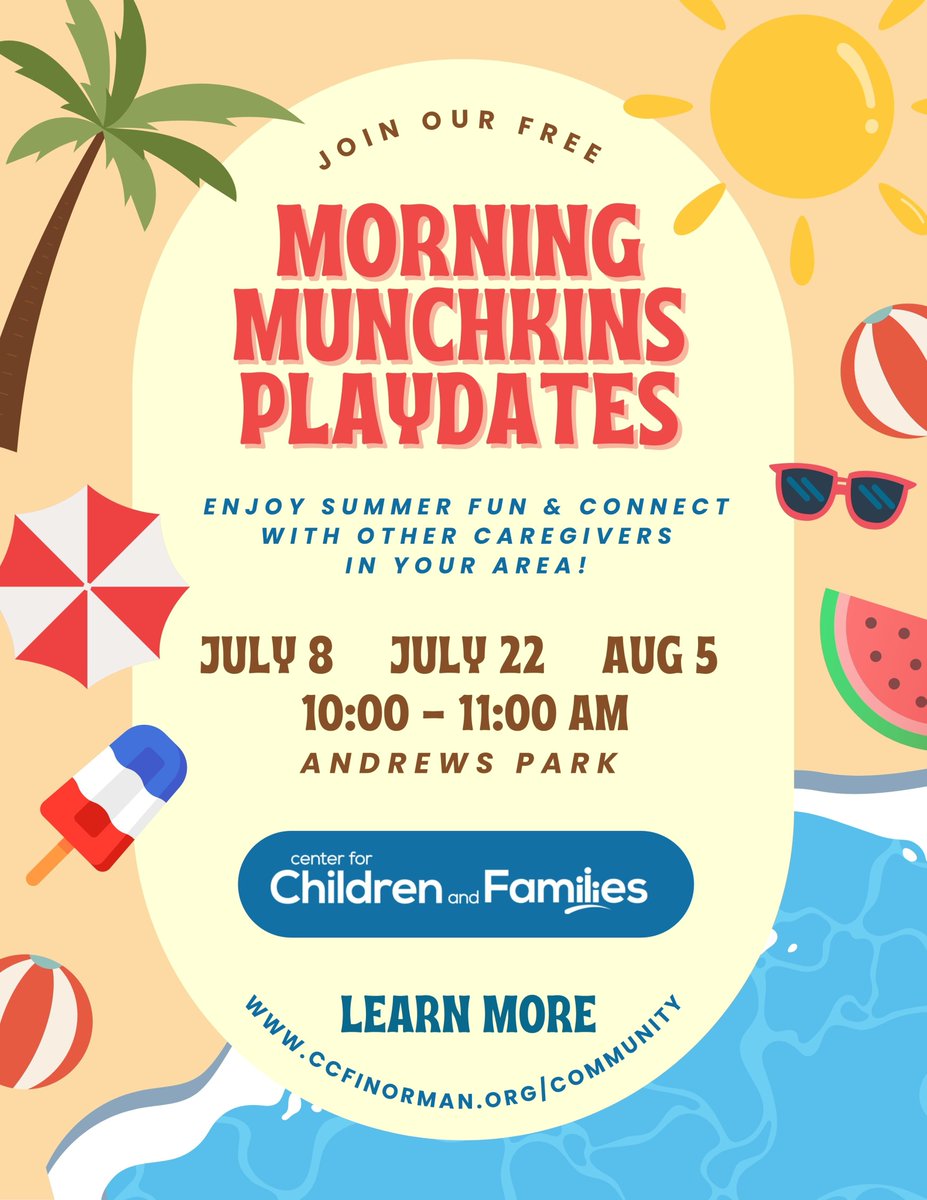 We are launching a NEW mini-series this summer that’s built for family fun! Join us for Morning Munchkins play dates to connect with other caregivers in your area. Families can enjoy simple summertime fun – like bubbles and sidewalk chalk – and a sweet treat each session.