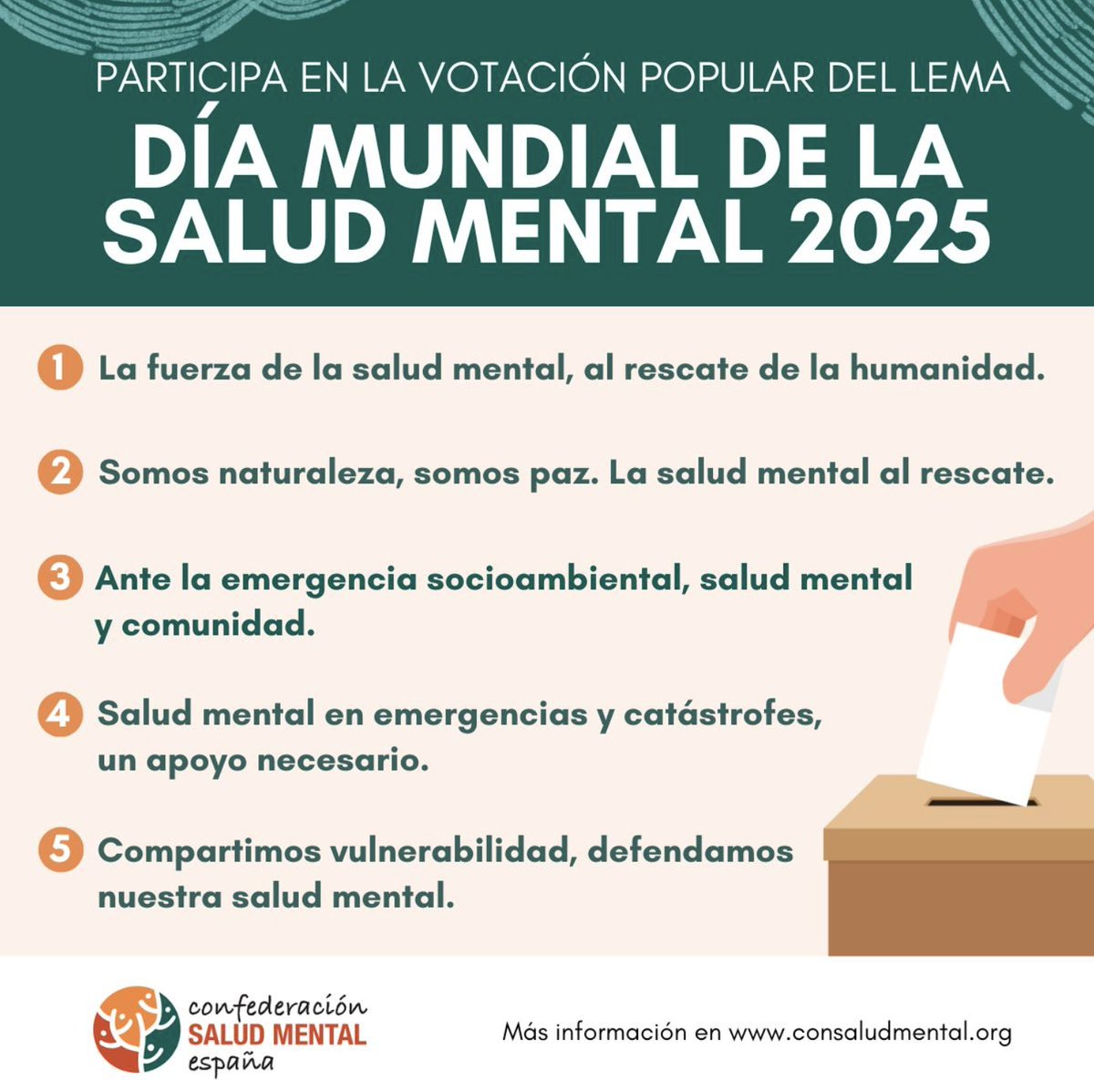 ¿Tienes claro cuál de los cinco lemas te gusta más? ¡VOTA YA!

🗳️ saludmentalrm.com/vota-lema-del-…