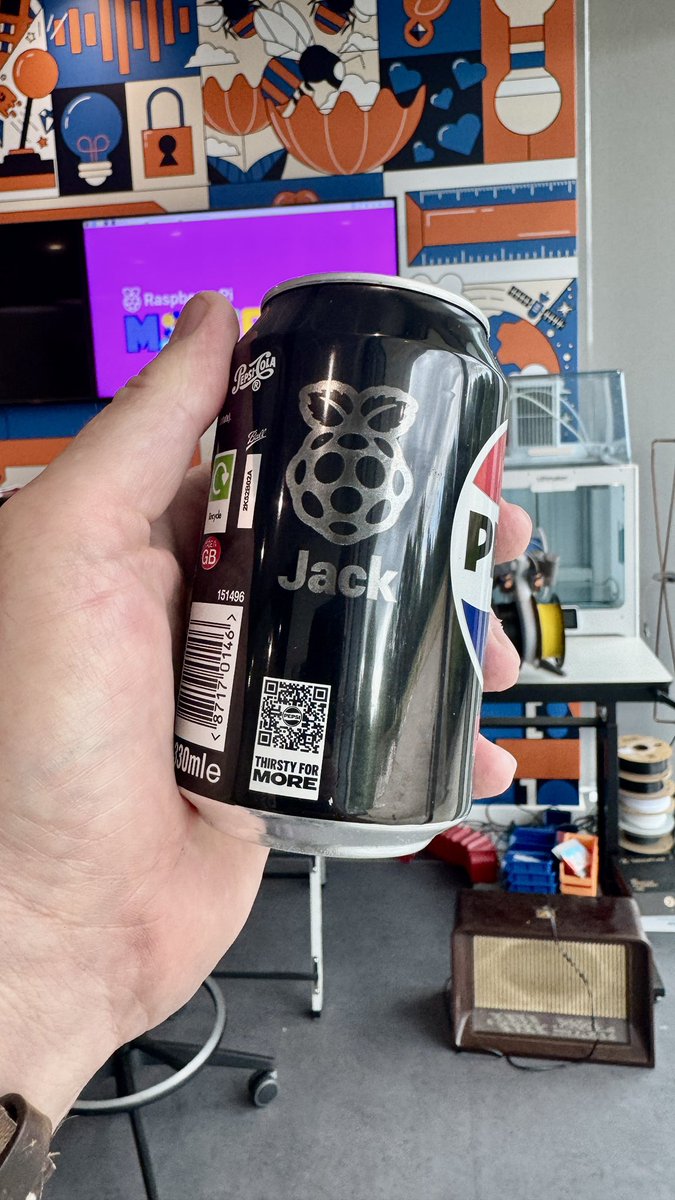 Toby (@tobyrobertspi) on Twitter photo After a spot of laser cutter testing and maintenance today, it turns out you can make personalised drinks cans! Made for our Head of Design here <a href="/Raspberry_Pi/">Raspberry Pi</a> After a spot of laser cutter testing and maintenance today, it turns out you can make personalised drinks cans! Made for our Head of Design here <a href="/Raspberry_Pi/">Raspberry Pi</a>