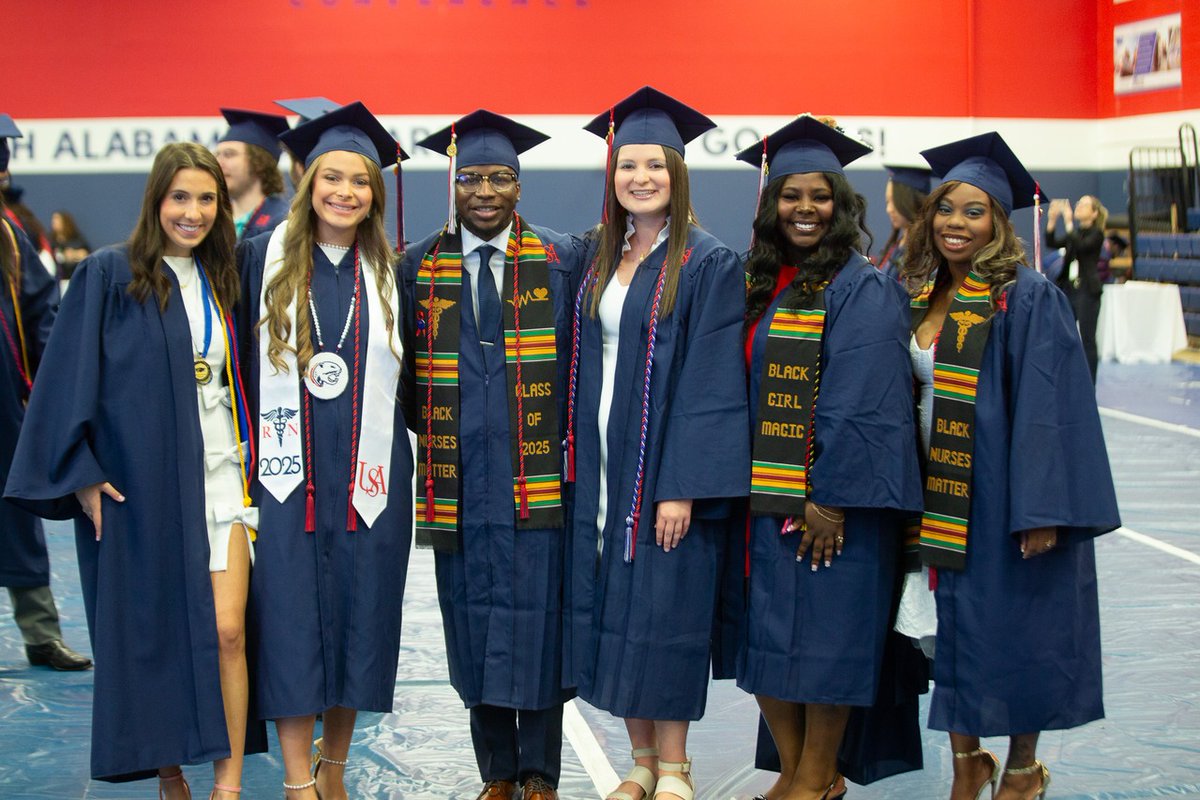 USACONursing's tweet photo. In May, the USA College of Nursing recognized 376 nursing graduation candidates for their hard work and commitment to the college's BSN, MSN and DNP programs at Convocation and Commencement. #ReadySouthGo https://t.co/OHcTyCVWGX