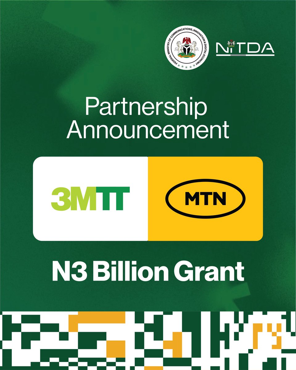 Dr. 'Bosun Tijani (@bosuntijani) on Twitter photo Public-private partnerships are key to the success of Nigeria’s digital transformation. I acknowledge <a href="/MTNNG/">MTN Nigeria</a> long-term support for the <a href="/3MTTNigeria/">3MTT Nigeria</a> programme, with a cumulative investment of ₦3 billion since inception.
As an early supporter of the initiative, MTN has played a Public-private partnerships are key to the success of Nigeria’s digital transformation. I acknowledge <a href="/MTNNG/">MTN Nigeria</a> long-term support for the <a href="/3MTTNigeria/">3MTT Nigeria</a> programme, with a cumulative investment of ₦3 billion since inception.
As an early supporter of the initiative, MTN has played a
