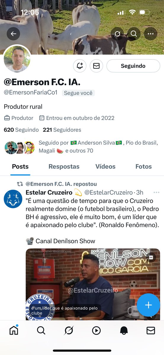 ABSOLUTA CERTEZA QUE ,<a href="/EmersonFariaCo1/">@Emerson F.C. IA.</a> SEGUIRÁ DE VOLTA TODOS OS PATRIOTAS, ESTOU CERTO EMERSON? 💪💪🇧🇷🇧🇷🤝🤝Patriotas, vamos fazer Emerson passar de 300 seguidores ainda hoje? Te seguirei com a conta principal <a href="/SERGIORICKBSB/">SERGIO RICARDO</a> também , Emerson! Estamos juntos!