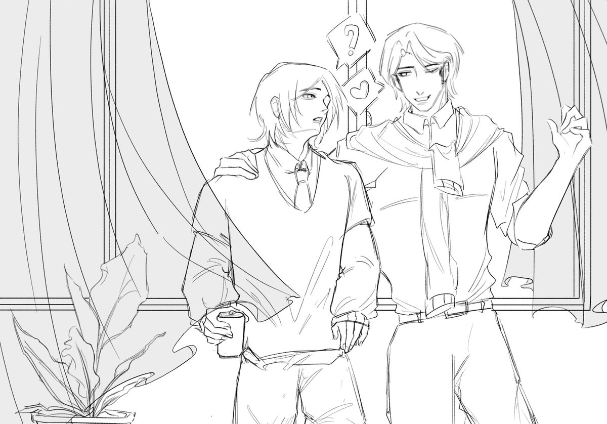quakk_quak's tweet photo. New sketch for new Au #jeanren https://t.co/ZxmYDvSGxQ