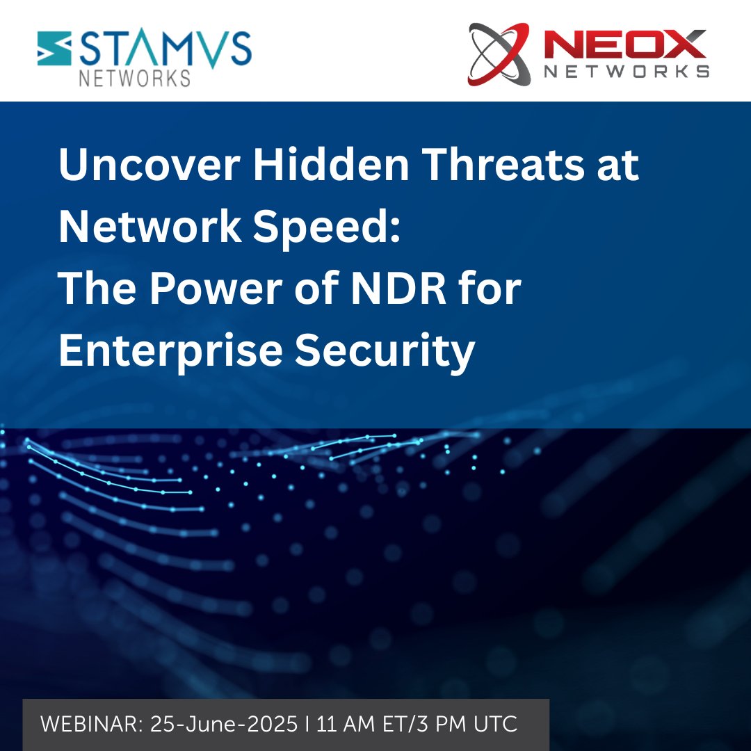 Our live webinar kicks off tomorrow, and you don’t want to miss it!

Join Stamus Networks and NEOX Networks to see how their integrated 100Gbps Clear NDR™ platform is changing the game in threat detection:

Real-time visibility
Incident-level evidence
Ultra-fast response