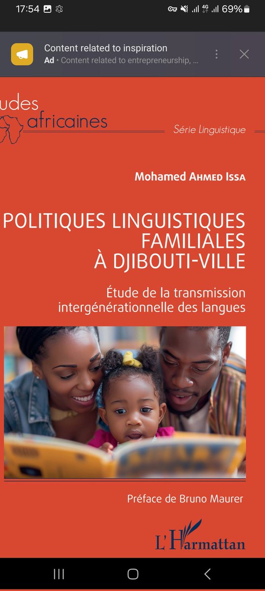 Aboyta Amoyta (@mohamedamedissa) on Twitter photo Mon ouvrage scientifique : Politiques linguistiques familiales à Djibouti-ville : étude de la transmission intergénérationnelle des langues, vient d'être publié aux Editions Harmattan à Paris. Une belle dédicace à qui de droit! Bonne réception ! <a href="/AbdoulkaderYou5/">Kader_Tadj</a> <a href="/AhmedyInes/">Aicha-Inès Ahmed Youssouf</a> Mon ouvrage scientifique : Politiques linguistiques familiales à Djibouti-ville : étude de la transmission intergénérationnelle des langues, vient d'être publié aux Editions Harmattan à Paris. Une belle dédicace à qui de droit! Bonne réception ! <a href="/AbdoulkaderYou5/">Kader_Tadj</a> <a href="/AhmedyInes/">Aicha-Inès Ahmed Youssouf</a>