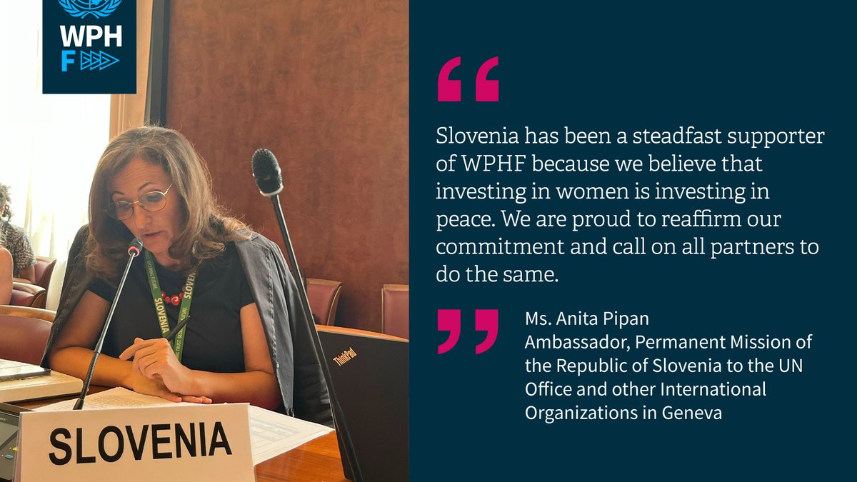 Women's Peace & Humanitarian Fund (@wphfund) on Twitter photo "Women in conflict & crisis are the first to respond & the last to leave. Their strength & solidarity deserve more than admiration... They require sustained ๐ฐ," said <a href="/SLOtoUNGeneva/">Slovenia to UN Geneva</a>, reiterating that there cannot be sustainable peace without the meaningful participation of women. "Women in conflict & crisis are the first to respond & the last to leave. Their strength & solidarity deserve more than admiration... They require sustained ๐ฐ," said <a href="/SLOtoUNGeneva/">Slovenia to UN Geneva</a>, reiterating that there cannot be sustainable peace without the meaningful participation of women.