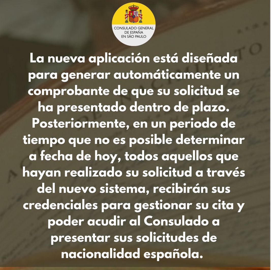 Nuevas instrucciones para solicitar cita  para la nacionalidad por la ley 20/2022 de Memoria Democrática:

exteriores.gob.es/Consulados/sao…
