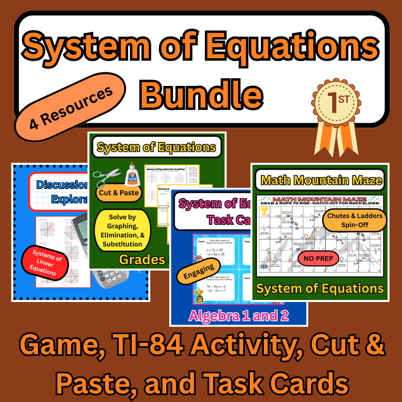arcole82's tweet photo. Solving Systems of Equations BUNDLE – Engaging, Hands-On Activities for MS &amp; HS https://t.co/r1UNeGvgR6 https://t.co/mYq3NQlXgP