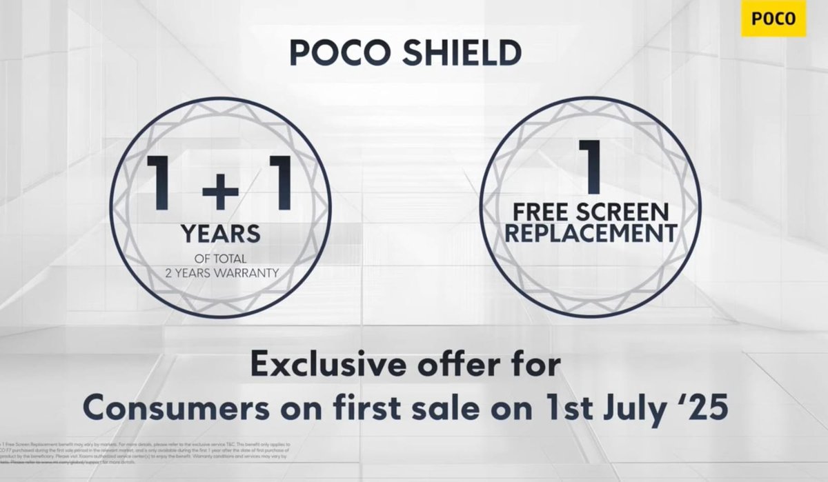 BenakeSanj49970's tweet photo. DOUBLE THE PROTECTION, DOUBLE THE FUN! 🛡️ #PocoShield 2 yrs warranty & 1 free screen replacement! Exclusive offer for 1st July '25 purchase. 🔥 #ProtectionGuaranteed
#AllPowerNoBS
#PocoF75G @Himanshu_POCO @IndiaPOCO @KAPOCOFANS https://t.co/XHUq2pNKpt