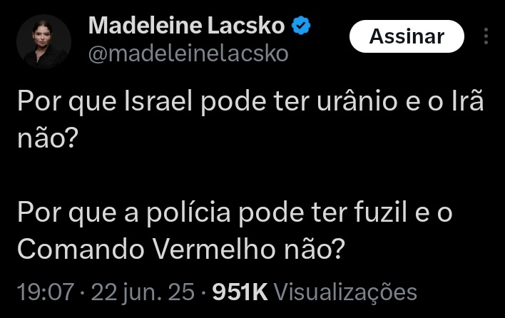 Coringa Opressor® (ZV)🃏 (@c0ringa0pressor) on Twitter photo Eu desafio a <a href="/madeleinelacsko/">Madeleine Lacsko</a> a morar no Irã por um ano e depois ela nos diz do que achou e, acredito que ela encontrará as respostas para suas perguntas!🤡 Eu desafio a <a href="/madeleinelacsko/">Madeleine Lacsko</a> a morar no Irã por um ano e depois ela nos diz do que achou e, acredito que ela encontrará as respostas para suas perguntas!🤡