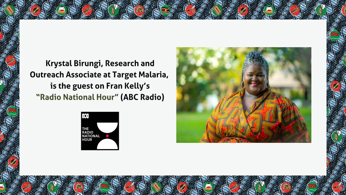 Krystal Birungi <a href="/XtalBirungi/">Krystal</a> of #TargetMalariaUganda <a href="/UVRIug/">UVRI</a> featured on today's "The Radio National Hour" on <a href="/ABCaustralia/">ABC Australia</a> discussing the impact of #genedrive technology.

Krystal affirms the importance of scientific intervention in potentially saving the lives of millions. A