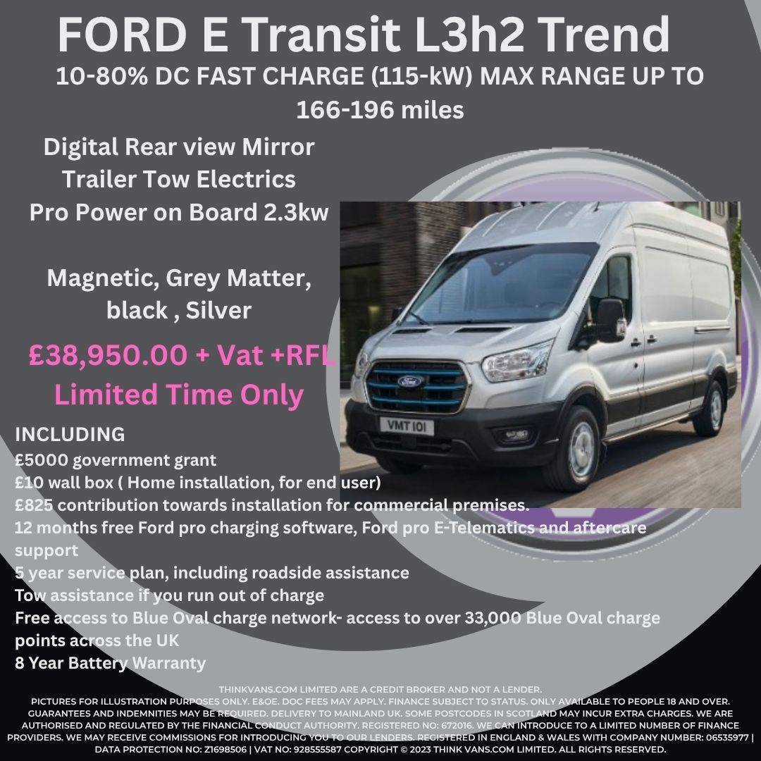 Looking to change to Electric - Special offer - limited time only.
call Amanda 01446 724130
amanda@thinkvans.com