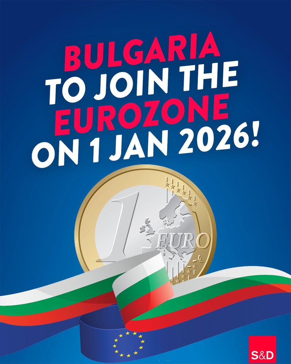 S&D Group (@theprogressives) on Twitter photo Welcome, Bulgaria - the 21st member of the euro family from 1 January 2026.
This € enlargement confirms our common currency remains a pillar of strength and unity in Europe.
Today’s <a href="/EP_Economics/">ECON Committee Press</a> vote takes us one step closer.
Next stop: July plenary. Welcome, Bulgaria - the 21st member of the euro family from 1 January 2026.
This € enlargement confirms our common currency remains a pillar of strength and unity in Europe.
Today’s <a href="/EP_Economics/">ECON Committee Press</a> vote takes us one step closer.
Next stop: July plenary.