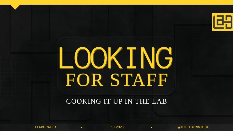 The Labyrinth is recruiting for Events/Tournament Staff!
We're looking for;
-Casters
-Production Crew
-Observers
-Admins
-Creative Staff
-Content
-GFX
-Editors

Please fill out this short form with interest: forms.gle/CMzjGpC3jX29Wn…
<a href="/ValorCentral/">Valor Central</a> <a href="/Hitbox_Americas/">HitBox Americas</a>