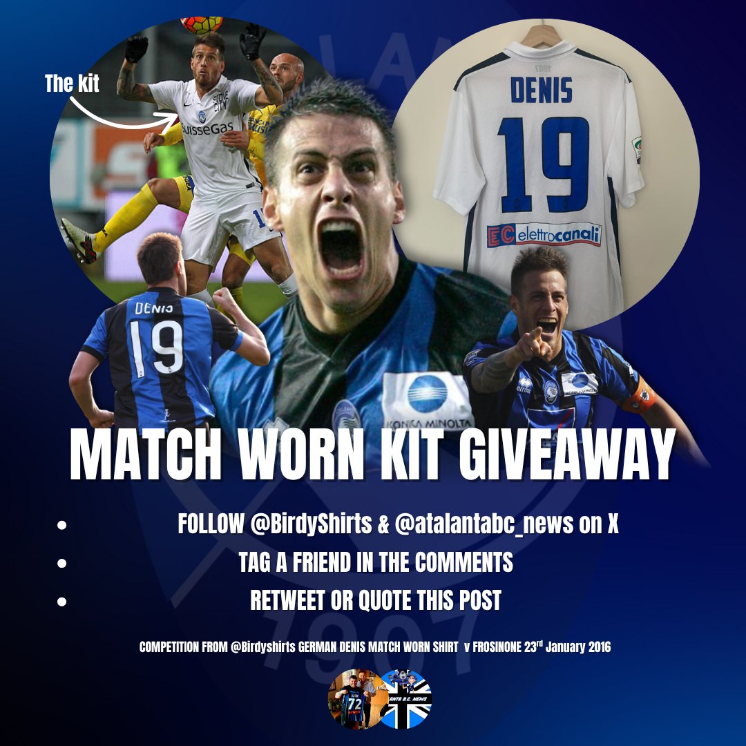🚨 MATCH WORN KIT GIVEAWAY 🤩

Delighted to report that courtesy of <a href="/BirdyShirts/">DB</a> the kit giveaway is back!

To Enter:
1. Follow <a href="/BirdyShirts/">DB</a> &amp; <a href="/AtalantaBC_News/">Atalanta BC News</a> 
2. Tag a friend in the comments
3. Share this post.

Entry closes Friday 30th June.

Huge thanks to BirdyShirts for