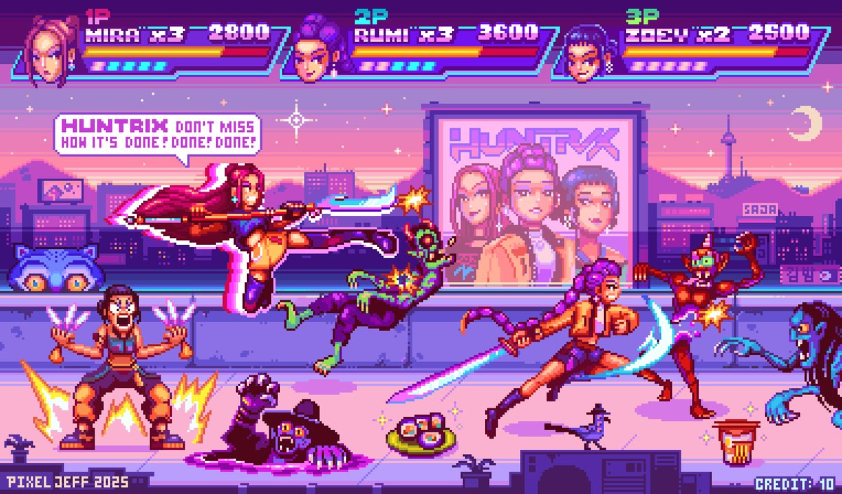 pixeljeff1995's tweet image. // K-POP Demon Hunters : the Arcade // .2025
Super enjoyed this animation by @sonyanimation ,the plot, art style and the energy of K-pop are so well done!
#pixeljeff #pixelart #KPOPDEMONHUNTERS #Netflix #fanart #8bitart #케이팝데몬헌터스 #ドット絵