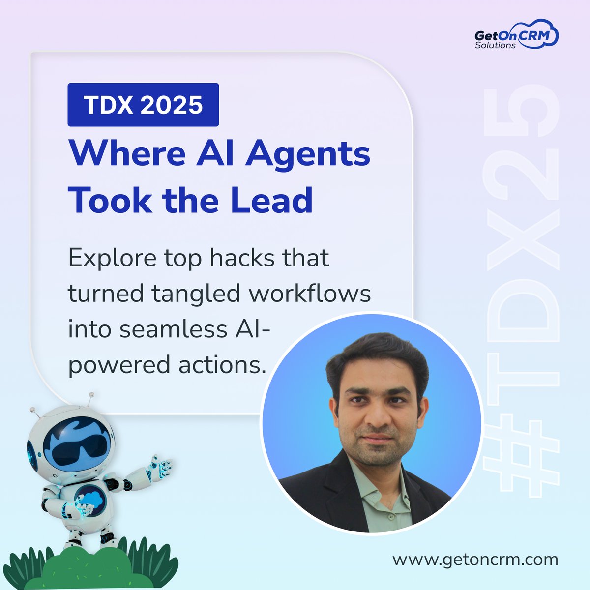 🏆 We won big at #TDX2025 with our Salesforce Agentforce solution!

From tangled workflows to seamless AI automation — here’s how our team made it happen.

Read more 👉 getoncrm.com/salesforce-age…

#Salesforce #Agentforce #WorkflowAutomation #HackathonSuccess #CRMTech