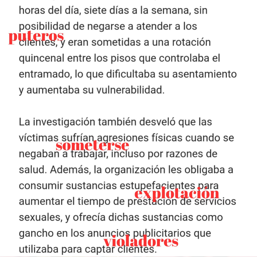 Feministes de Catalunya (@feministes_cat) on Twitter photo Las mujeres y niñas explotadas sexualmente no trabajan <a href="/EFEnoticias/">EFE Noticias</a>
Y si la explotación sexual no es un trabajo los puteros no son clientes, sino los principales responsables de la industria criminal de la #ExplotacionSexual
No los blanqueemos por favor
#SeñalaAlPutero
#Abolición Las mujeres y niñas explotadas sexualmente no trabajan <a href="/EFEnoticias/">EFE Noticias</a>
Y si la explotación sexual no es un trabajo los puteros no son clientes, sino los principales responsables de la industria criminal de la #ExplotacionSexual
No los blanqueemos por favor
#SeñalaAlPutero
#Abolición