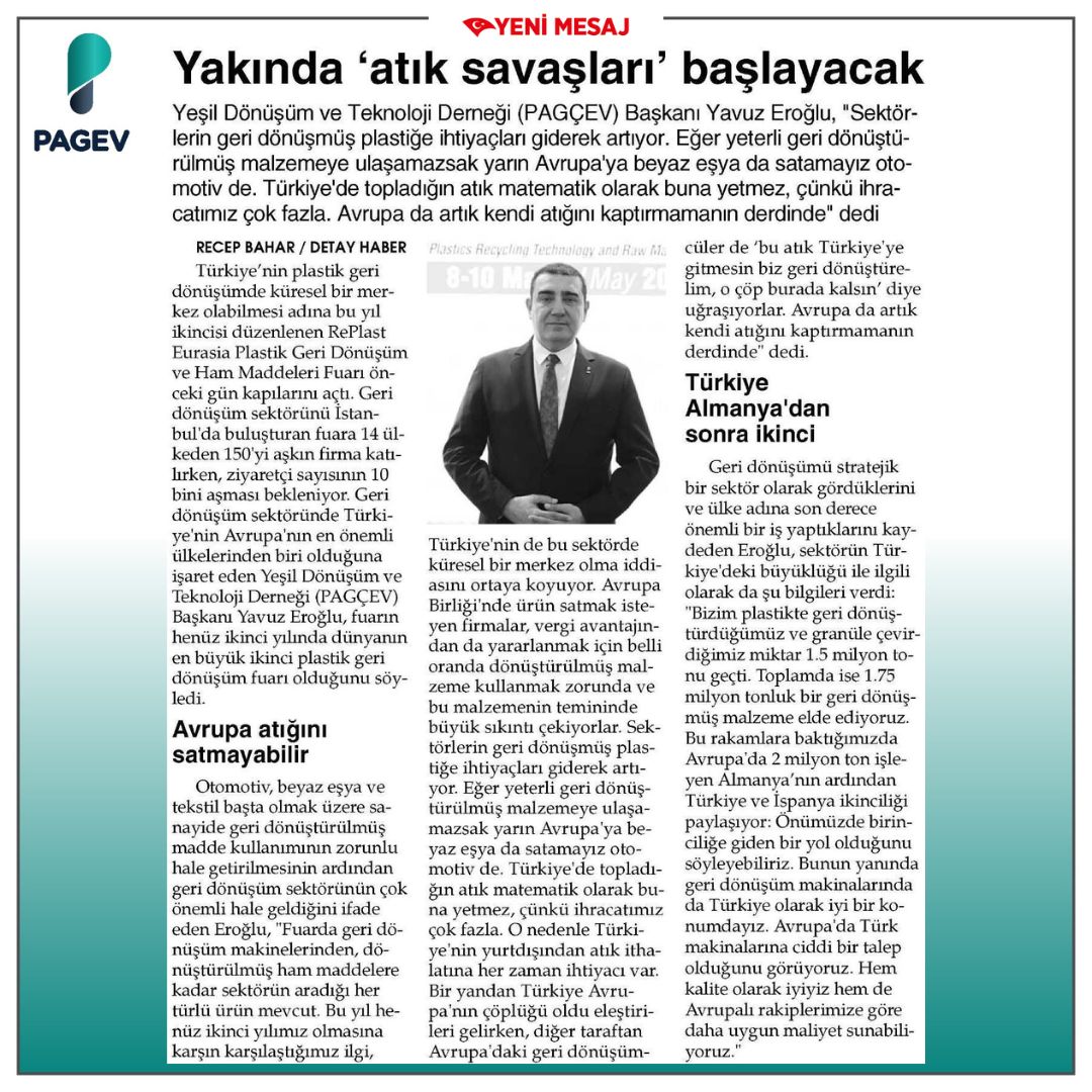 Pek çok sektörde geri dönüştürülmüş plastik atıklara ihtiyaç arttı, yakında ülkeler arasında atık savaşları başlayacak. Türkiye, yeterli miktarda atığa ulaşamazsa yarın Avrupa’ya, ne otomotiv ne de beyaz eşya ihraç edemeyecek.