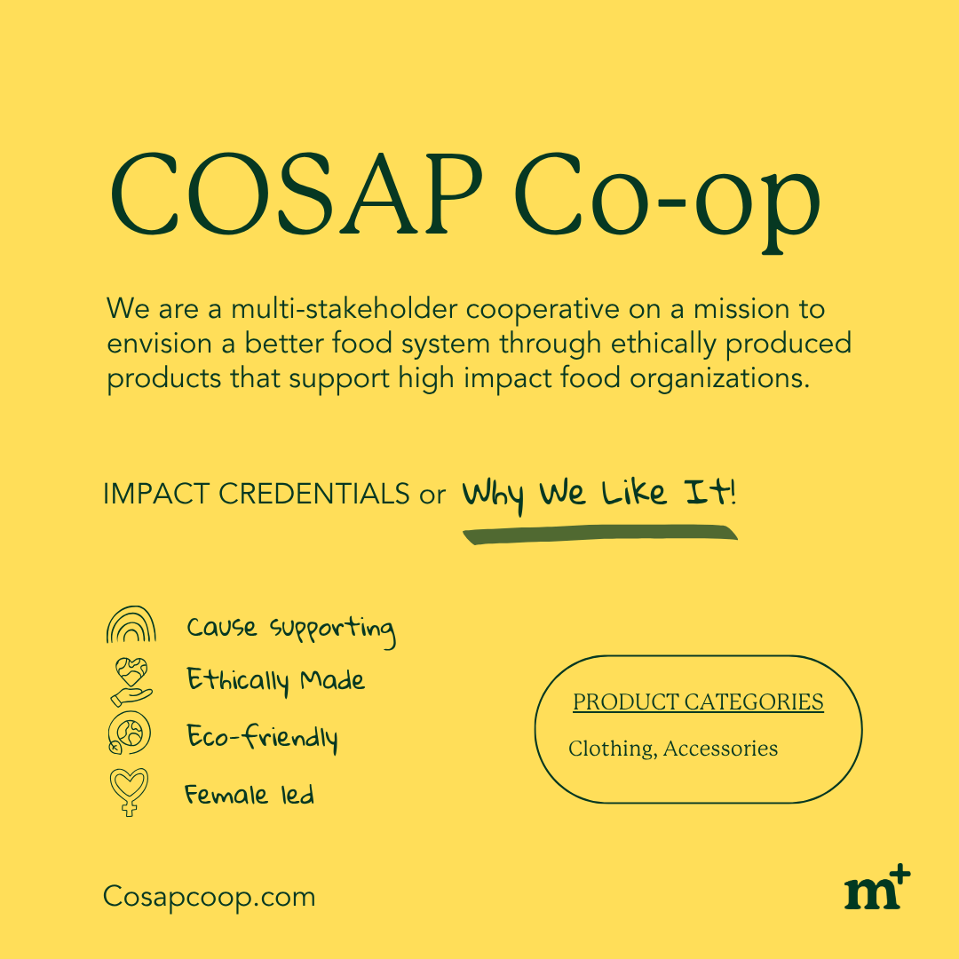 NEW BRAND: Excited to welcome @cosapcoop to the M+ platform and community! 🇺🇸

We absolutely loved learning about COSAP Co-op and their beautifully unique mission, and we think you will too!

Check them out! ❤️ 

#FemaleLed #SustainableBrand #CauseSupporting 

📸 : COSAP Co-op