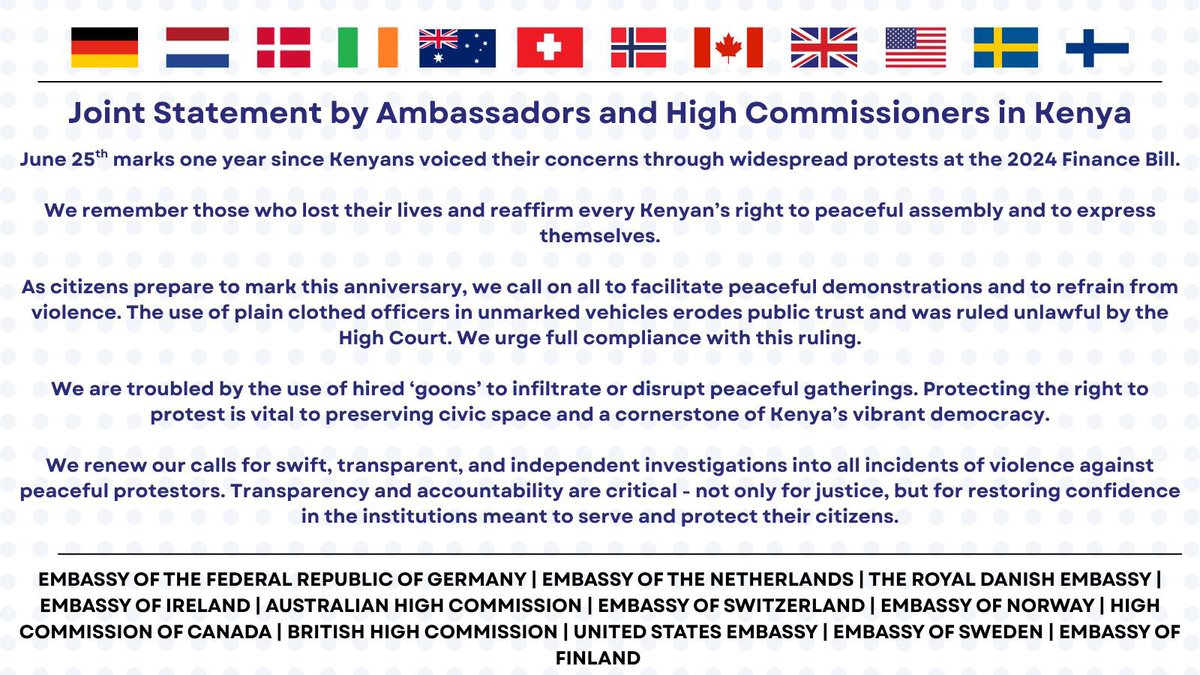 A joint statement from 🇩🇪 Embassy and colleagues of the international community ahead of tomorrow's protest anniversary