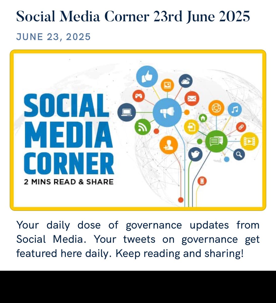 Social Media Corner 23rd June 2025
nm-4.com/kLFUtw

via NaMo App