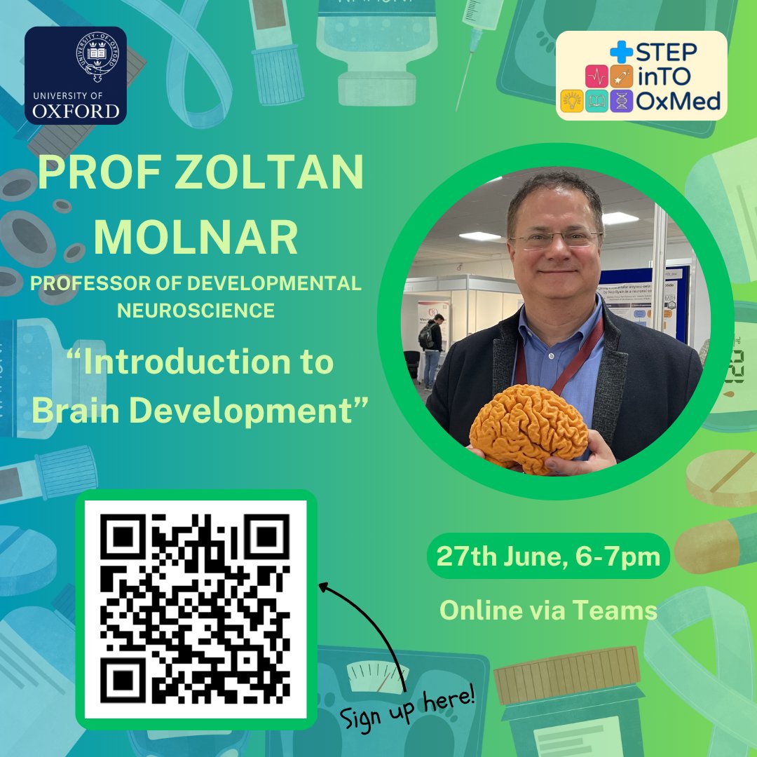 ZoltanMolnar64's tweet image. My STEP inTO OxMed talk &quot;INTRODUCTION TO BRAIN DEVELOPMENT&quot; is for 14-17 year old secondary school/ sixth form students this Friday. stepintooxmed.com