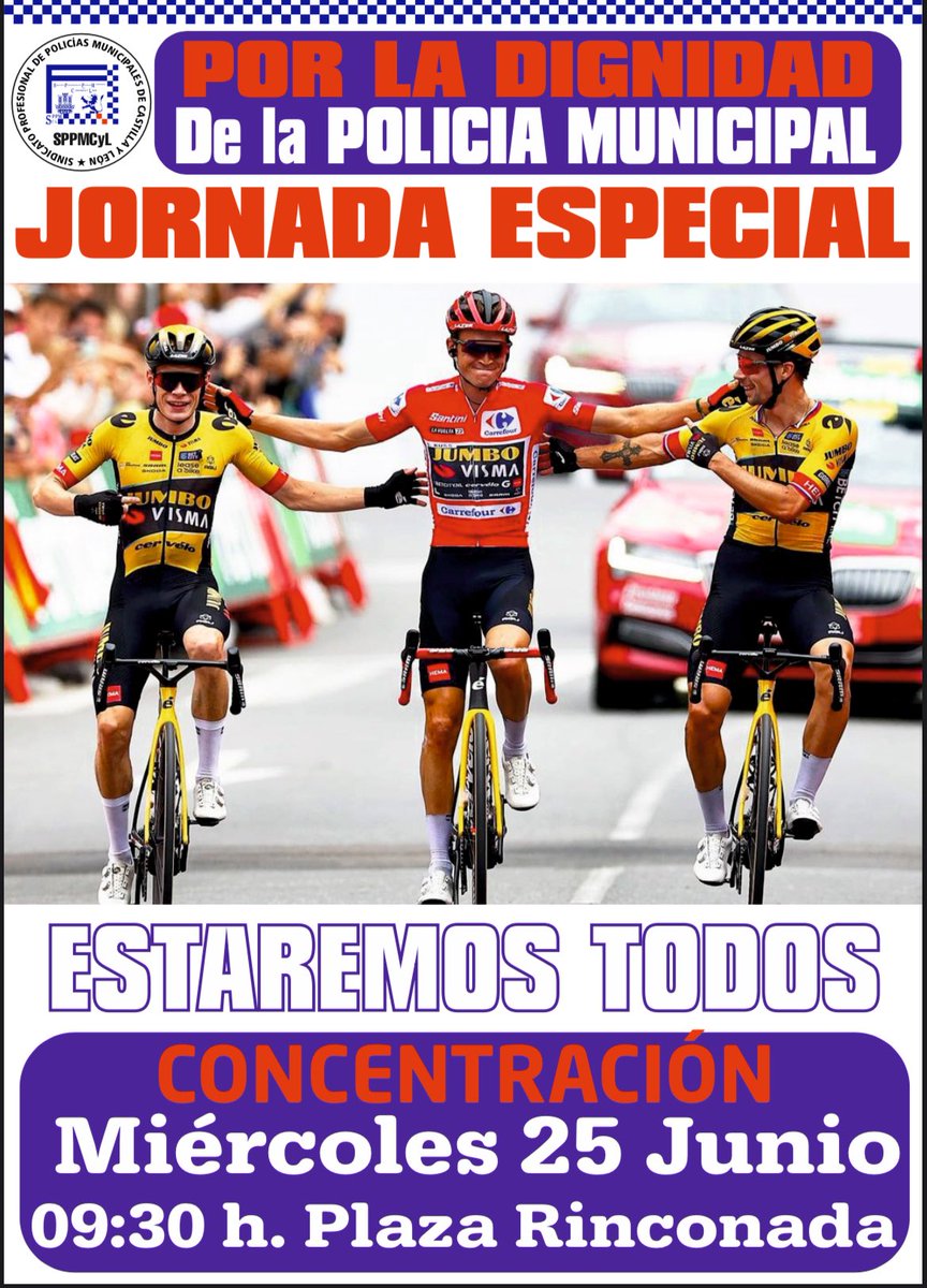 SPPMVALLADOLID's tweet image. 🚨Por la DIGNIDAD de la policía municipal DE VALLADOLID, mañana miércoles 25, a las 9:30, nos CONCENTRAREMOS en la PLAZA RINCONADA.
ESTAREMOS TODOS.🚨@JesusJCarnero @PPValladolid @ValladolidCOPE @ValladolidSER @cyltv @la8valladolid @DiadeValladolid @ocvalladolid @nortecastilla