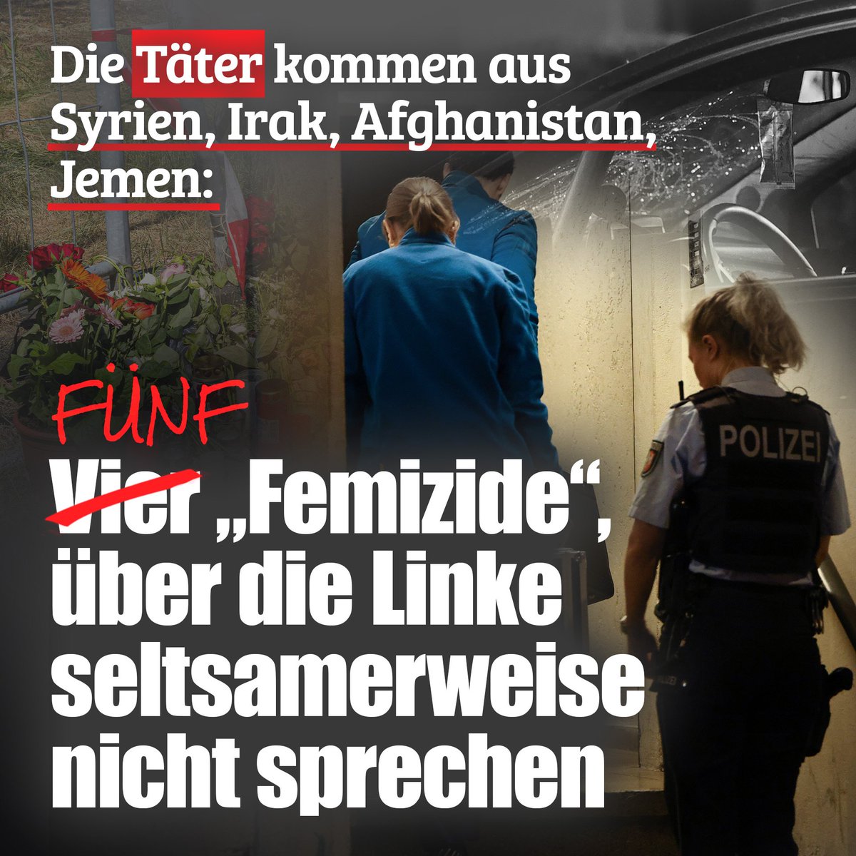 In Müllheim (Baden-Württemberg) ist es zum nächsten  „Femizid“ gekommen, über den Linke nicht gerne reden. Am Sonntag soll dort ein 46-jähriger Afghane seine Ehefrau erstochen haben. Die 43-jährige Frau verstarb noch am Tatort. nius.de/kriminalitaet/…