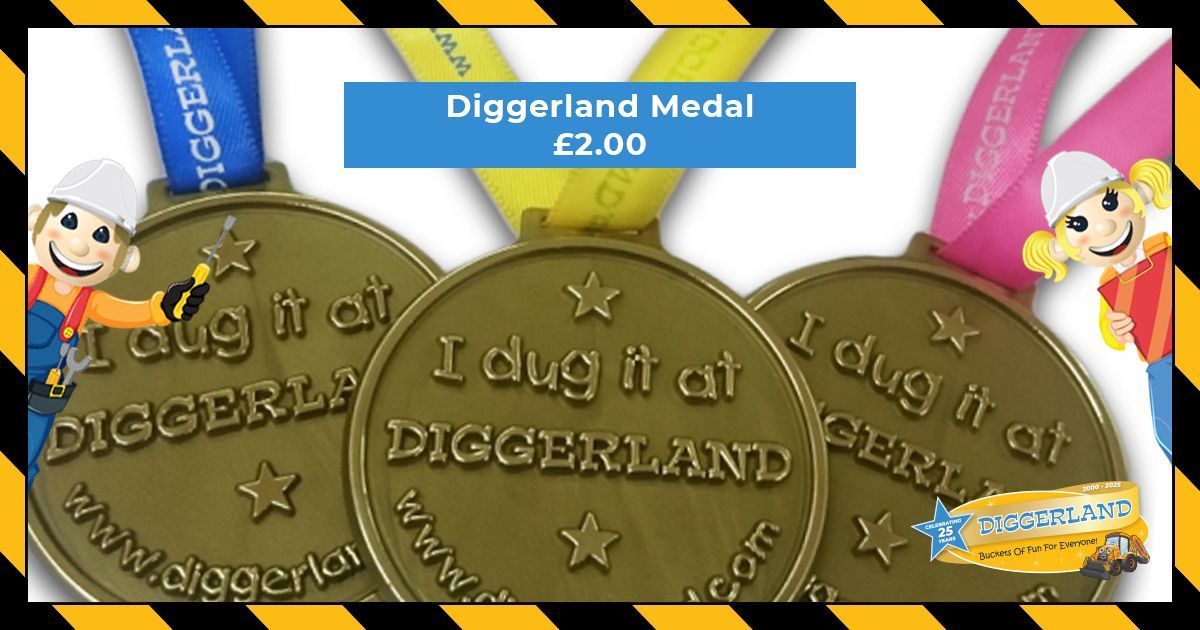 Did you know you can pick up an official Diggerland medal for just £2 from the Goodie Store at any of our UK parks, or order one online?

A brilliant keepsake to remember your day of digging fun!

#Diggerland #DiggerlandUK #DiggerlandMedal #ThemeParkSouvenirs #UKDaysOut #Family