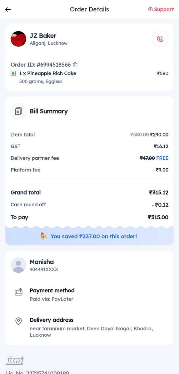 360scream's tweet photo. This has been the serious issue with @zomato @zomatocare , everytime i order cake from them it is delivered damaged.  Rather than spending joyful time, I spend it with customer care. Pathetic! And moreover they are asking me to pay in full else they will charge me in next order. https://t.co/O072cMhNPW