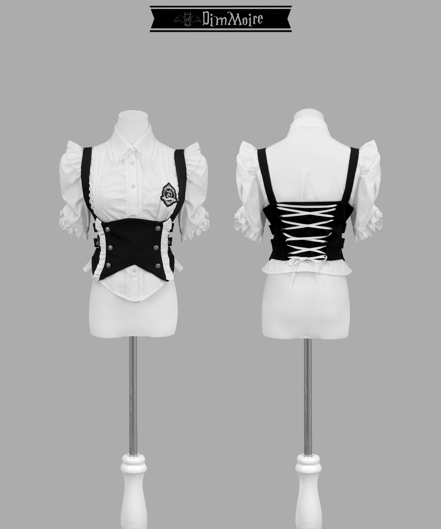DimMoire【ディムモアール】Gothic学園ブラウス/White×Black
