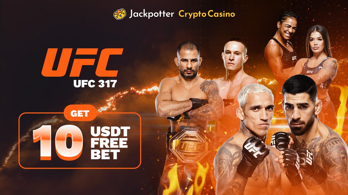 jackpotterCOM's tweet photo. 🥊 UFC 317 Challenge – Get  10 USDT Free Bet!

Place a winning bet on any UFC 317 fight via Jackpotter Sportsbook.

📸 Share your winning slip in the comments or via live chat at https://t.co/yKkOhbEKs3 and Get 10 USDT Free Bet!

Don’t miss out – win, share, and get rewarded! Learn More👉https://t.co/QwjaOecSc3