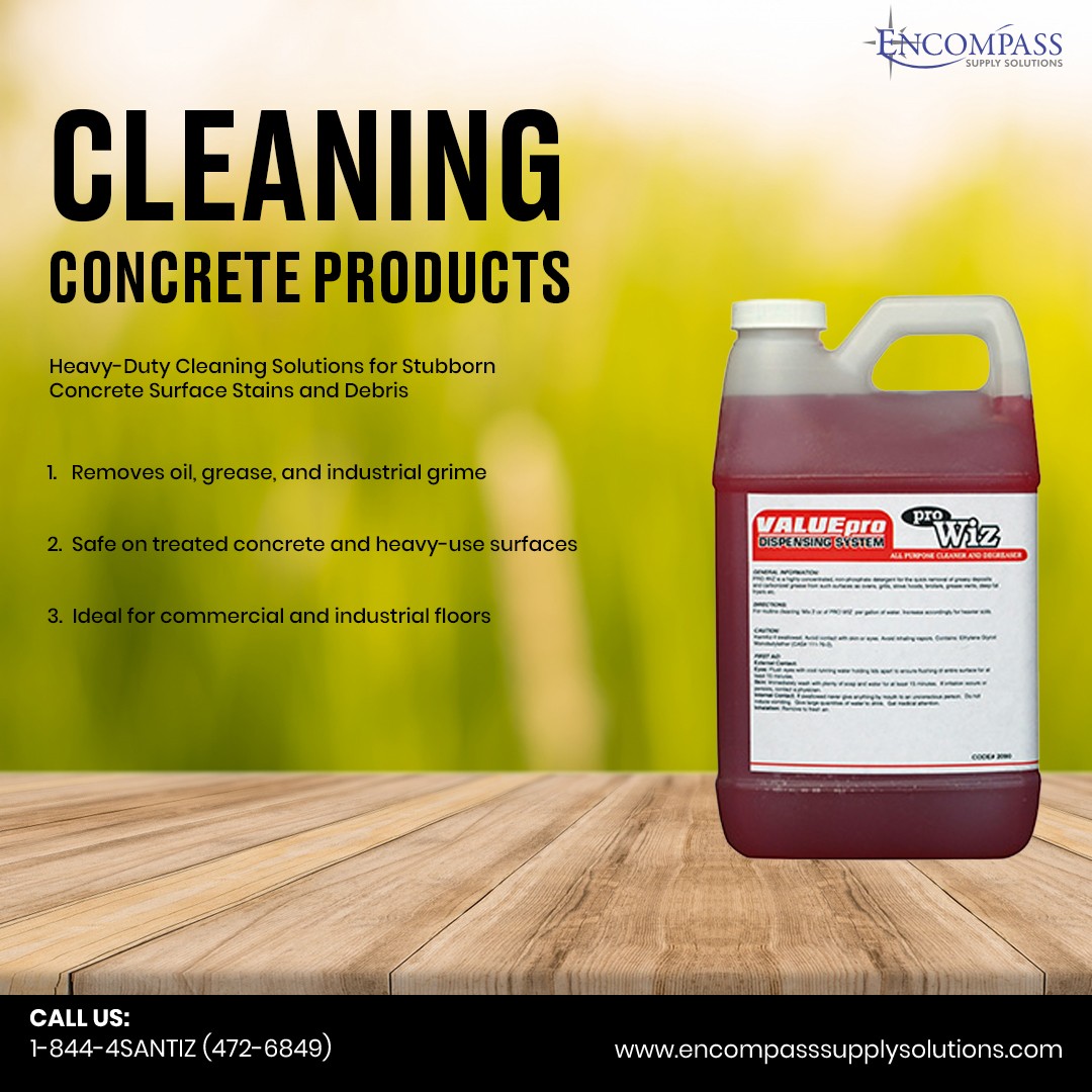 Encompass_Sol_'s tweet photo. Dirty concrete is no match for our industrial-grade cleaning concrete products! Designed to break down the toughest grime, these cleaners are perfect for garages, shop floors, &amp; driveways.

Shop at https://t.co/e76wzRKMAF

#ConcreteCleaning #IndustrialCleaners #FloorCareSolutions https://t.co/6aXDZ1kv93
