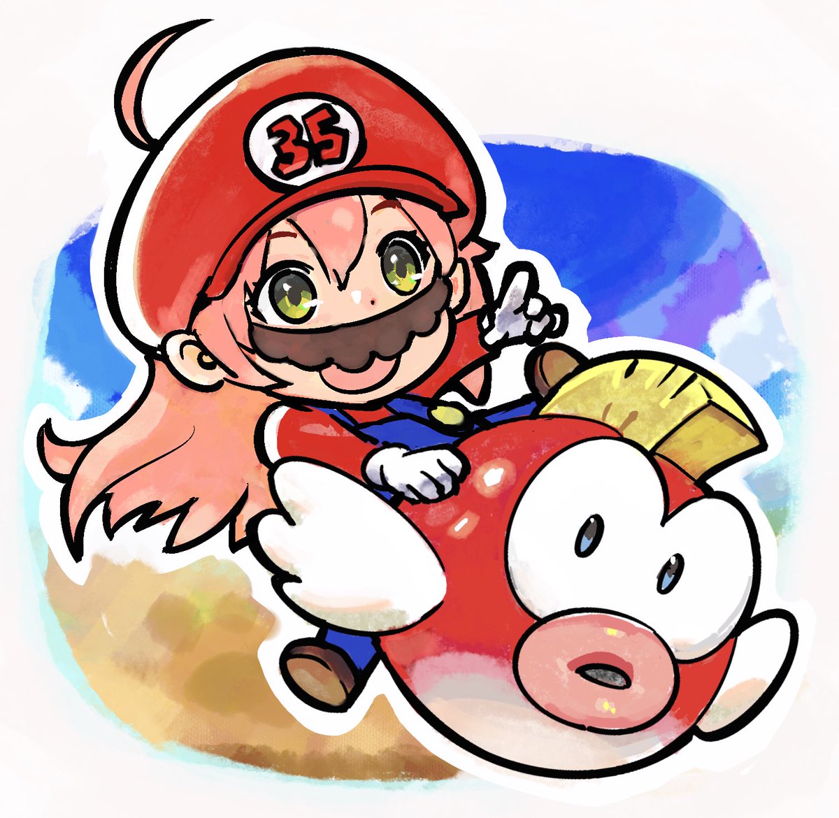 gun_pom's tweet image. #miko_Art #マリオカートワールド