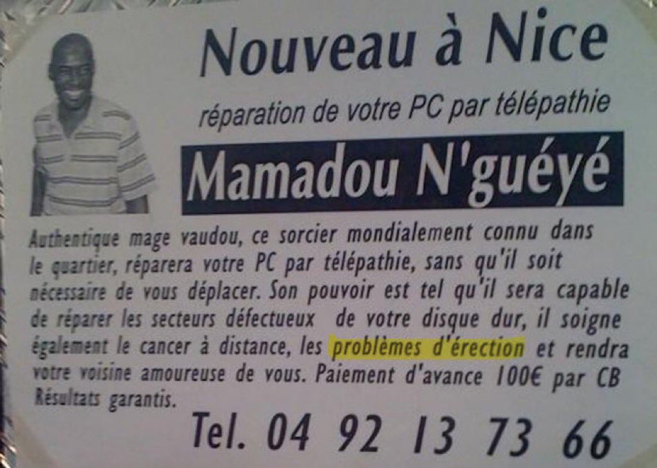 actufitna_'s tweet photo. 🇨🇮Un sorcier ivoirien assure pouvoir soigner les problèmes d'érection par télépathie. https://t.co/24RD96heGm