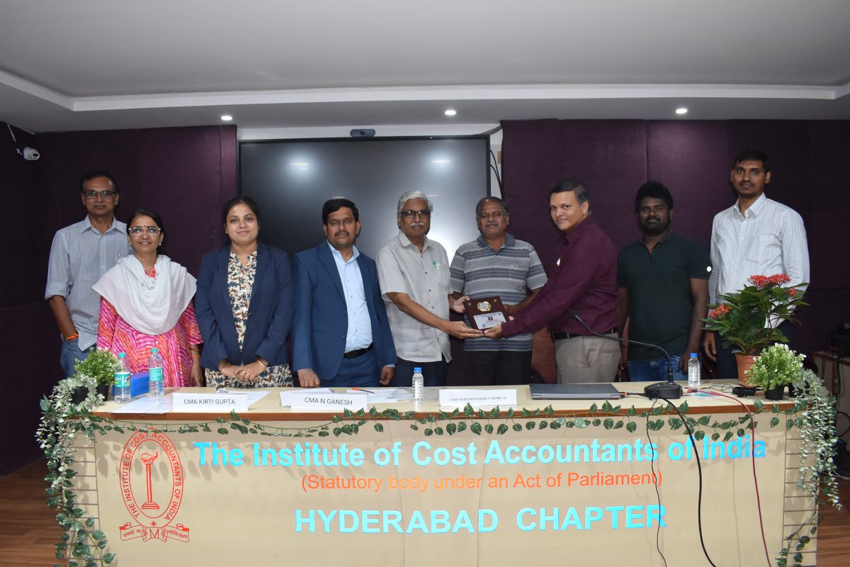 CmaNarwade's tweet photo. On 21st June 2025, at Hyderabad Chapter of Cost Accountants, CMA Suresh Kumar Varma Gadhiraju delivered a powerful session on “Listing of Social Enterprises &amp; AIR Compliances.”

His blend of RULE BOOK &amp; PRACTICALITY was truly inspiring!

#CMAIndia #CostAccountants https://t.co/H1HVFlbPFg