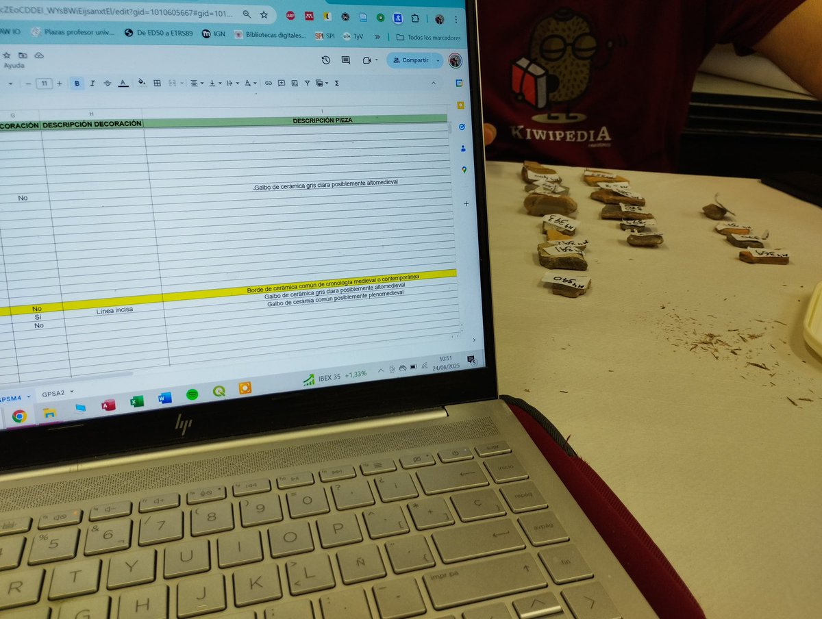 🏺Estudiando materiales arqueológicos de la prospección con la colaboración de algunos estudiantes de 1º de Grado. 

#arqueologia #humanidadesdigitales #investigacion #divulgacion #difusion #educar #universidadcantabria