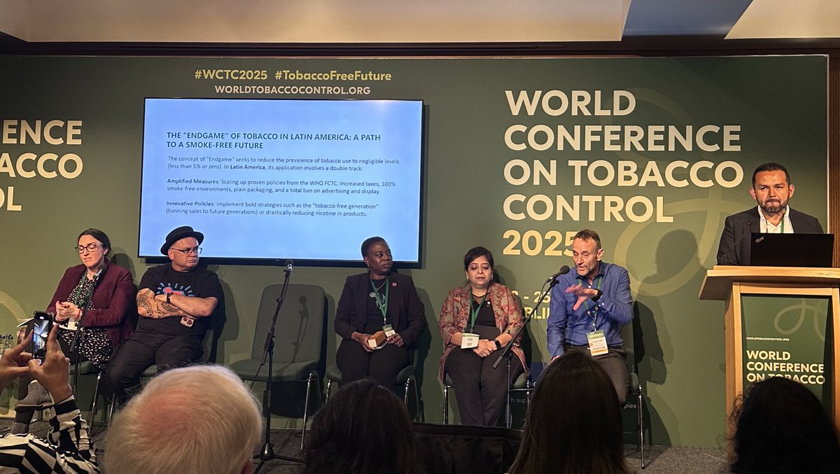 Ariadna Feliu, BSc, BA, MPH, PhD (@ariadnafeliu) on Twitter photo Tobacco #endgame in #LatinAmerica requires scaling up #WHOFCTC measures & #innovative policies such as #TobaccoFreeGeneration —says <a href="/eantonioochoa/">Erick Antonio Ochoa</a> <a href="/SSalud_mx/">SALUD México</a>. The big question in the regions is “what to do with the #new #nicotine & #tobacco products?”
#WCTC2025 #TobaccoFreeFuture Tobacco #endgame in #LatinAmerica requires scaling up #WHOFCTC measures & #innovative policies such as #TobaccoFreeGeneration —says <a href="/eantonioochoa/">Erick Antonio Ochoa</a> <a href="/SSalud_mx/">SALUD México</a>. The big question in the regions is “what to do with the #new #nicotine & #tobacco products?”
#WCTC2025 #TobaccoFreeFuture
