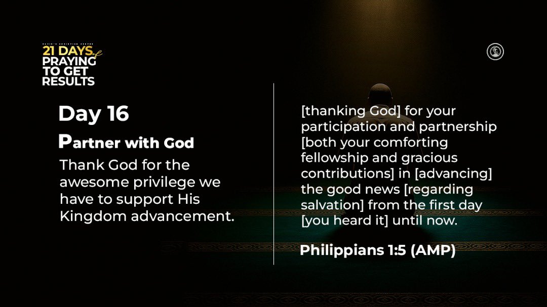 dcclagos's tweet photo. It's Day 16 of our 21 days of Praying to Get Results
Our prayer focus for today is PARTNER WITH GOD
Swipe to see devotional texts and prayer meeting details.
Join us as we pray π
#dccefam #prayer #prayingtogetresults #davidschristiancentre https://t.co/P6NwYj2Sdf