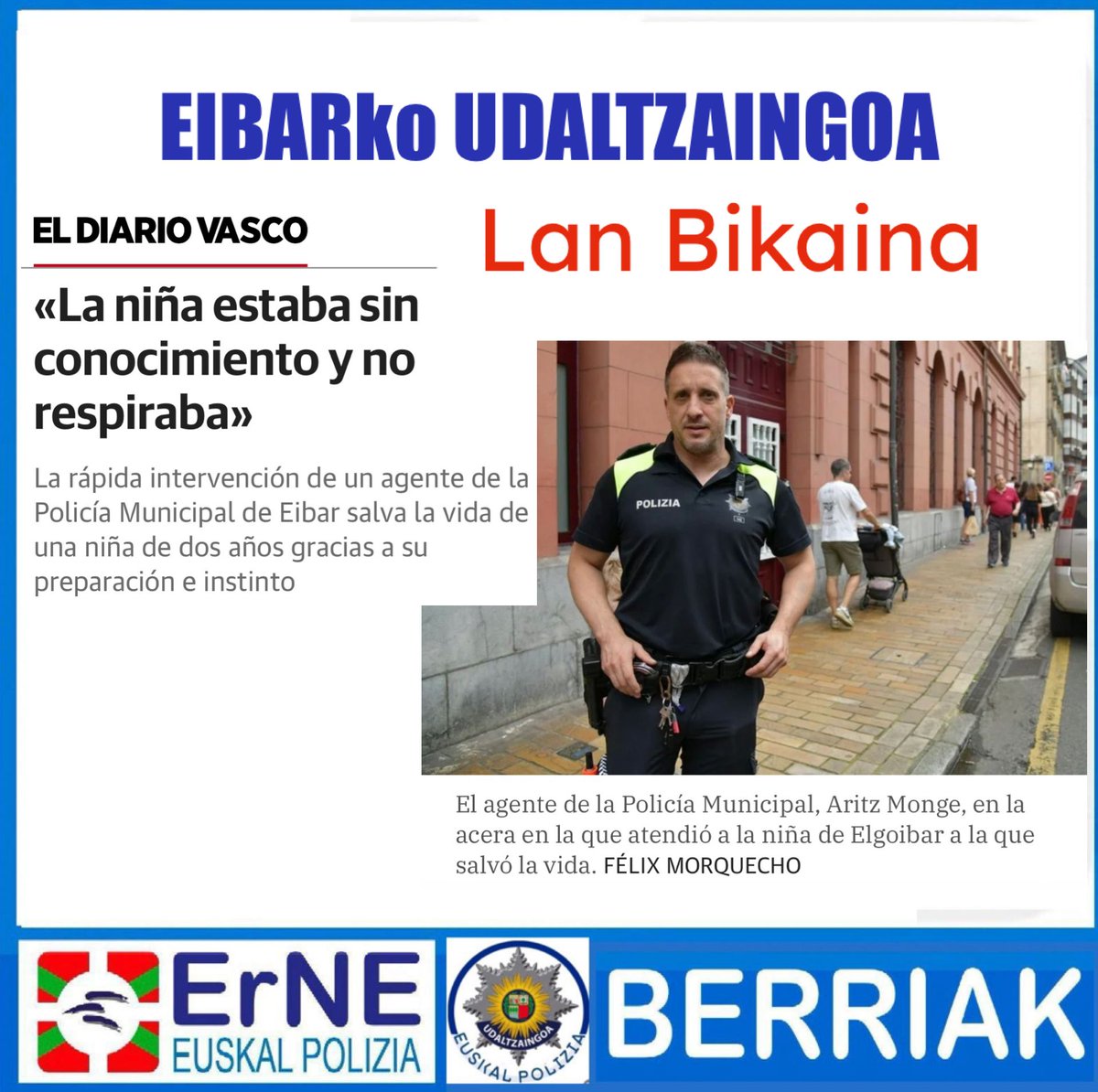 erneudala's tweet photo. Zorionak, Aritz👏👏👏
LAN BIKAINA!!!
@EibarkoUdala
@udaltzaingoak
@AJEPLE_EUBE https://t.co/iMyoZhioTd
