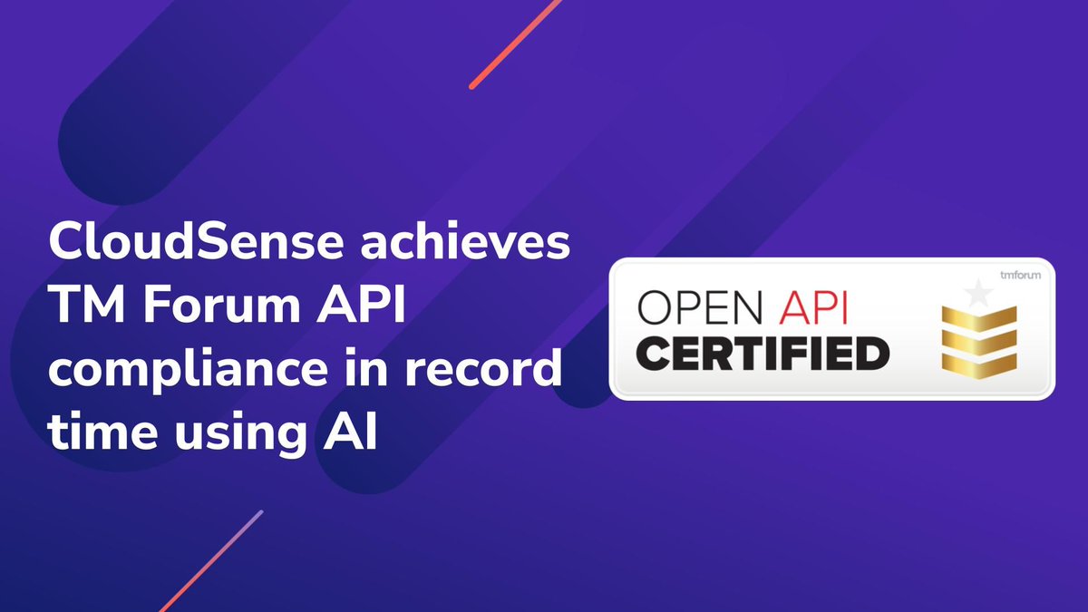 ICYMI: CloudSense achieved TM Forum Gold Certification by certifying 13 CPQ APIs—in just 4 weeks.

Powered by Totogi, we slashed a 26-month process to 1—accelerating RFPs, enabling AI, and redefining CPQ for telcos.

👉 Read more: lnkd.in/ezW6xWZ2

#TMForum #OpenAPIs #CPQ