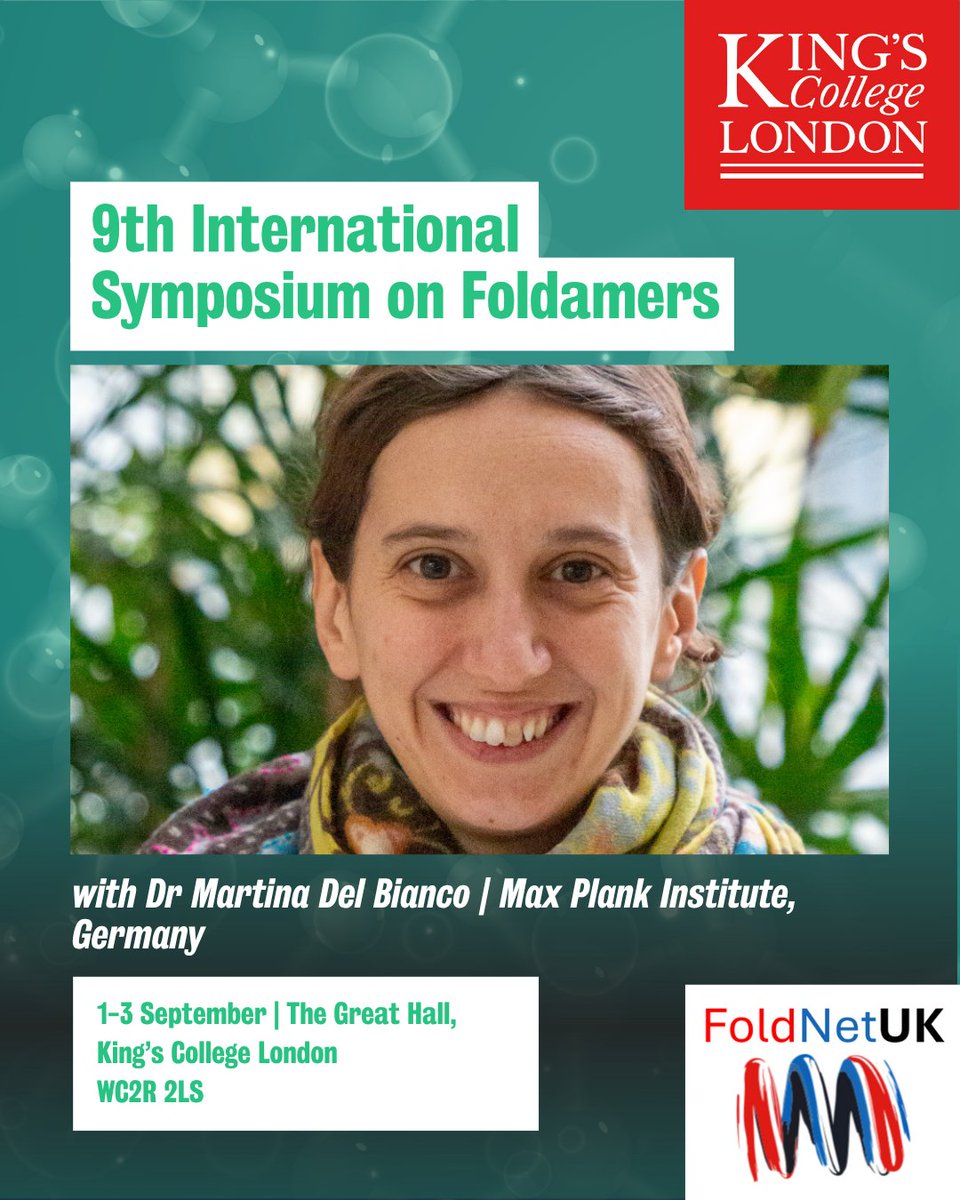 FoldNetUK's tweet image. 🧬 Speaking at Foldamers 2025: Dr Martina Del Bianco, Max Plank Institute, Germany   

Dr Martina Del Bianco will be discussing designing carbohydrate foldamers.  

📍 Register now: foldamers2025.com