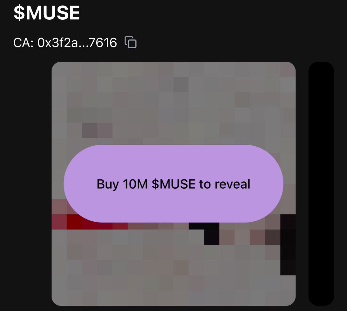 gm 💜 For those curious about how the last drop works:

Last night, I launched my very first coin, $MUSE, featuring hidden artworks that can only be revealed by holders through <a href="/revealcamfun/">revealcam.fun</a>. <a href="/startupoppa/">Alex Kwon</a> invited me to launch with them, and I was drawn to their innovative