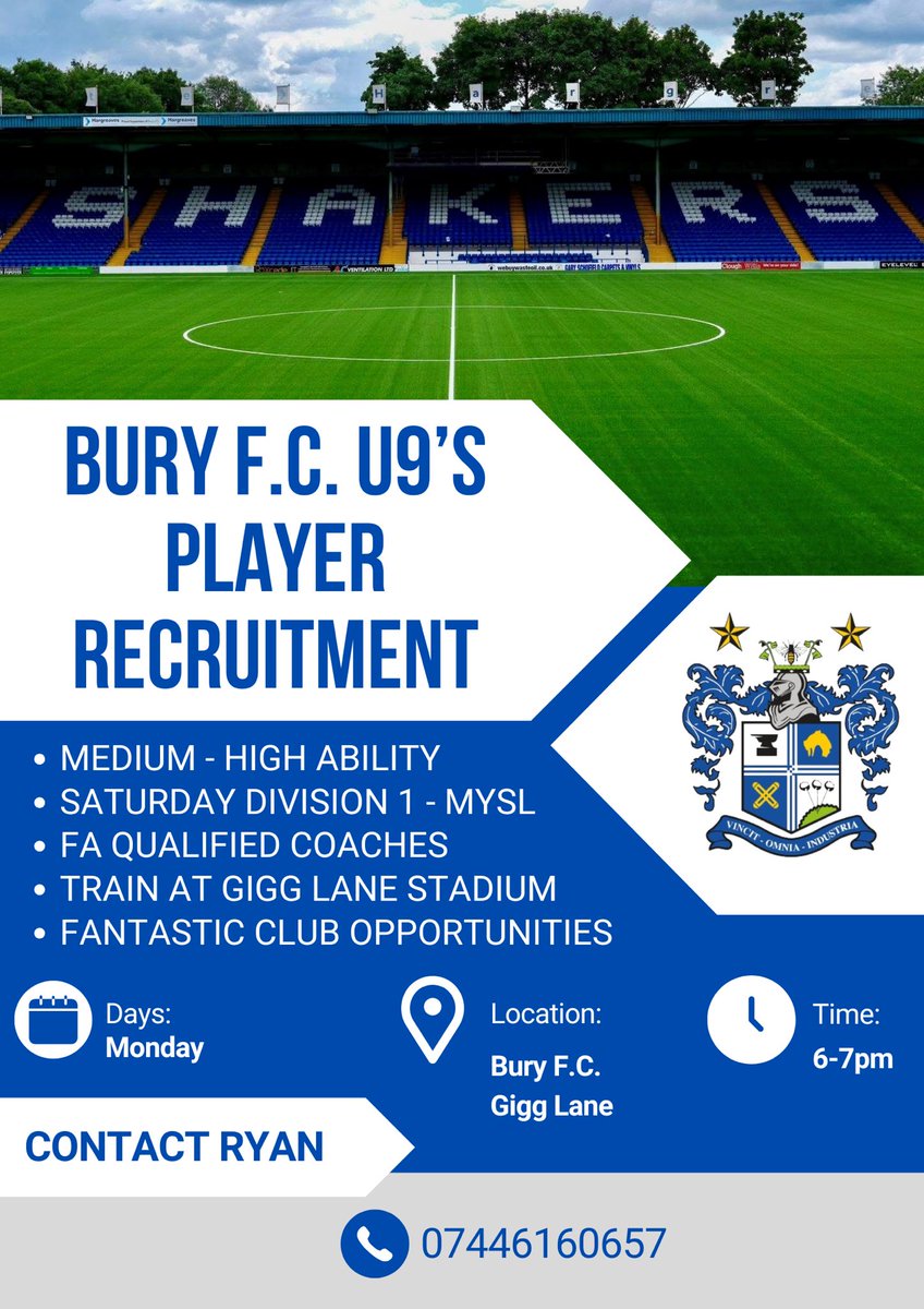 buryfcjuniors's tweet image. Fantastic opportunities to join us!

⚪️🔵

#partofit #buryfc #buryfcjuniors #buryfcfamily