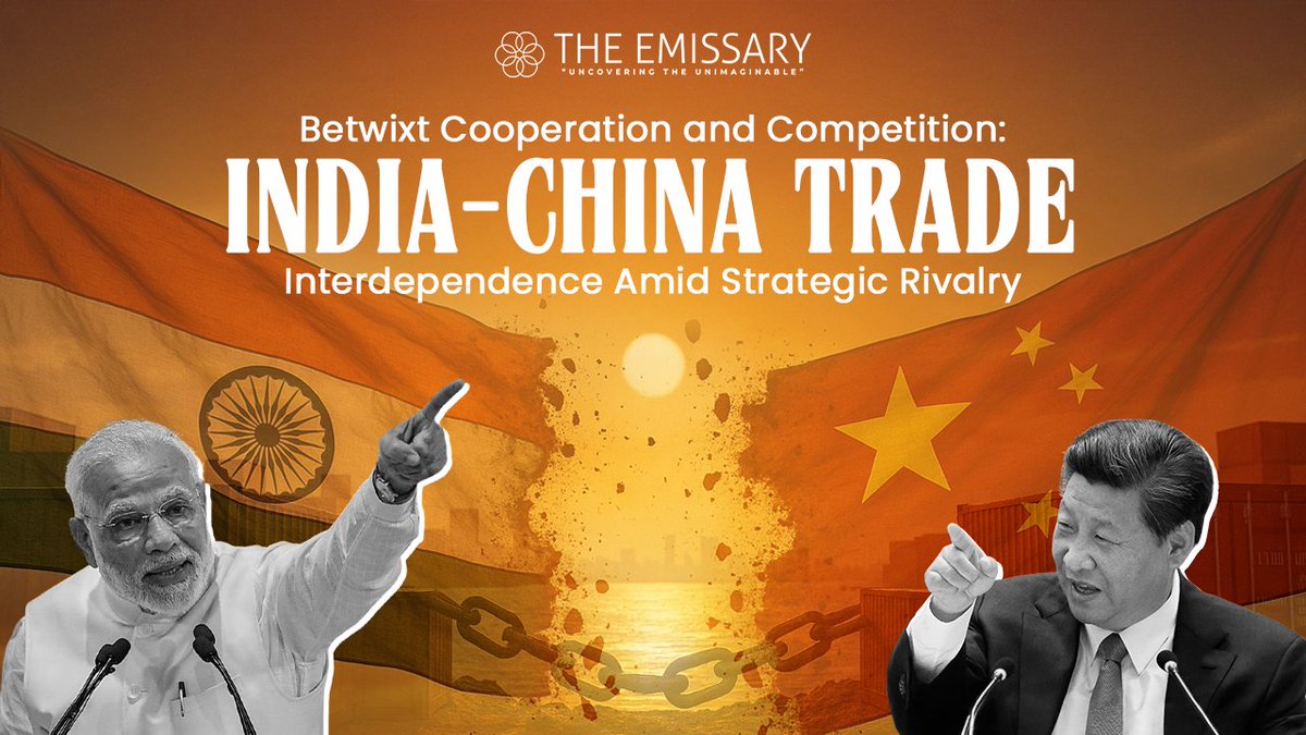 _The_Emissary's tweet photo. India’s FY24 trade deficit with China hit a record $99.2 bn, with heavy reliance on Chinese supply chains in key sectors like electronics, APIs, solar, and EVs—posing a strategic challenge amid rising tensions.

Read more: https://t.co/YbOVJObEeD

#theemissary #IndiaChina #trade https://t.co/Bu8MPvVV6p
