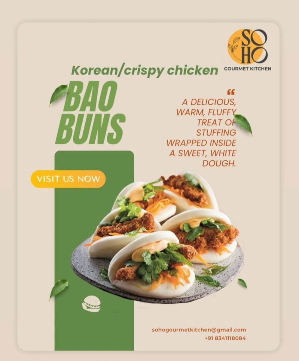 S0HO578719's tweet image. 🇰🇷🥢 K-Style Bao Buns Now at S0H0!

Get hooked on the Korean wave with our fluffy Bao Buns – bursting with bold Korean flavours in both Veg &amp;amp; Non-veg options! 🔥

Spicy, saucy, and oh-so-satisfying.
📍Only at S0H0 Gourmet Kitchen
#KoreanFlavours #BaoBuns #KFoodCravings #Hyderabad
