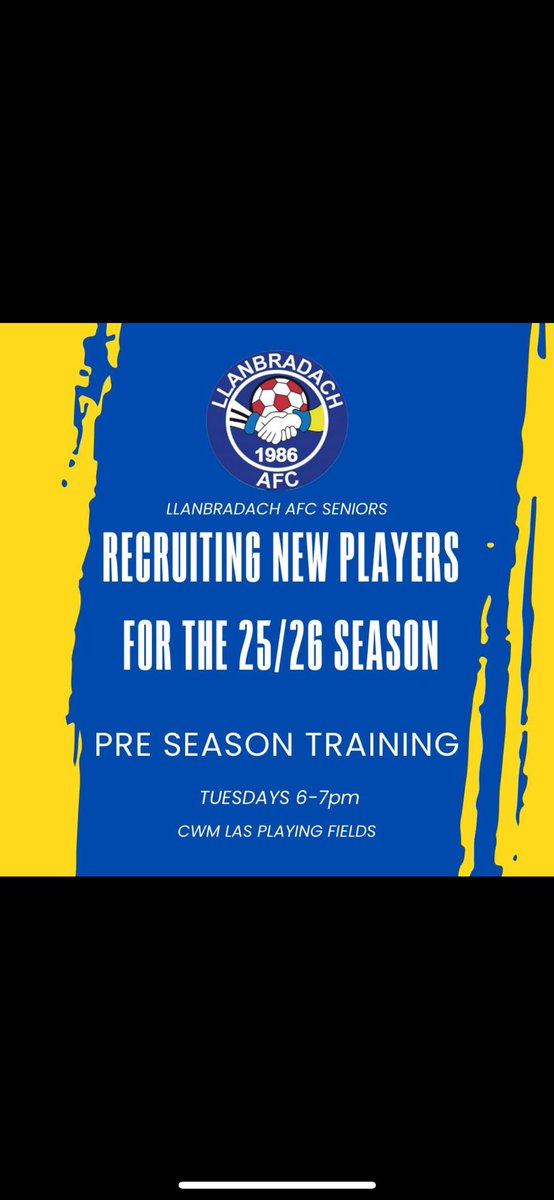 Llanbradach are recruiting new players as we are also looking to field a 2nd team this year. 

Good bunch of lads, and we tend to play in a cup final every season 😉 

#BradBoys